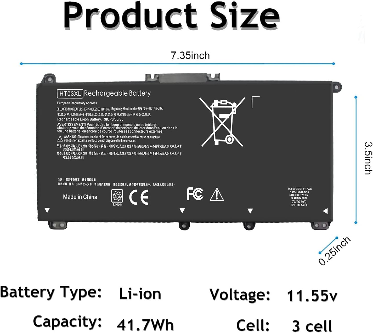 HT03XL Battery 