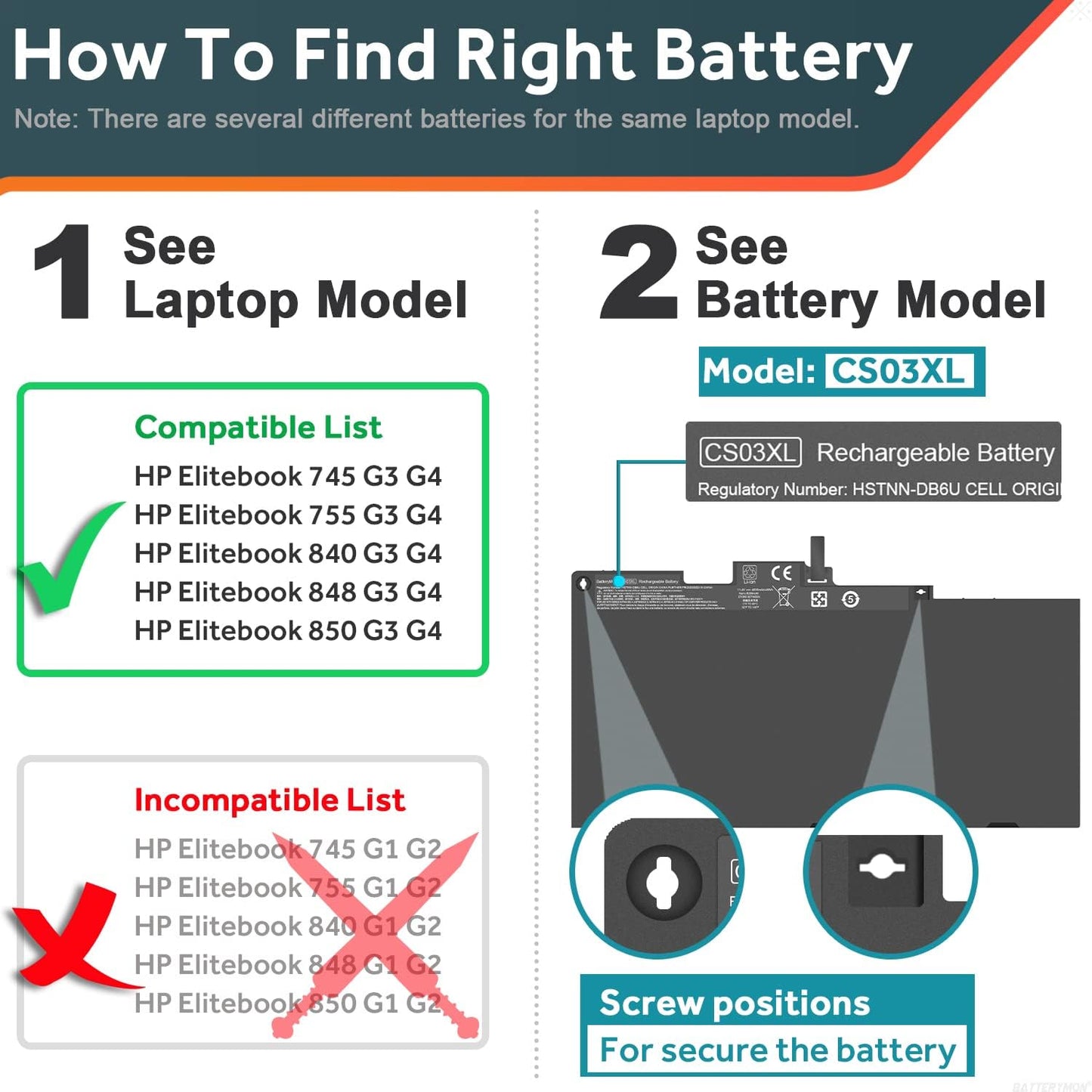 Battery HP CS03XL