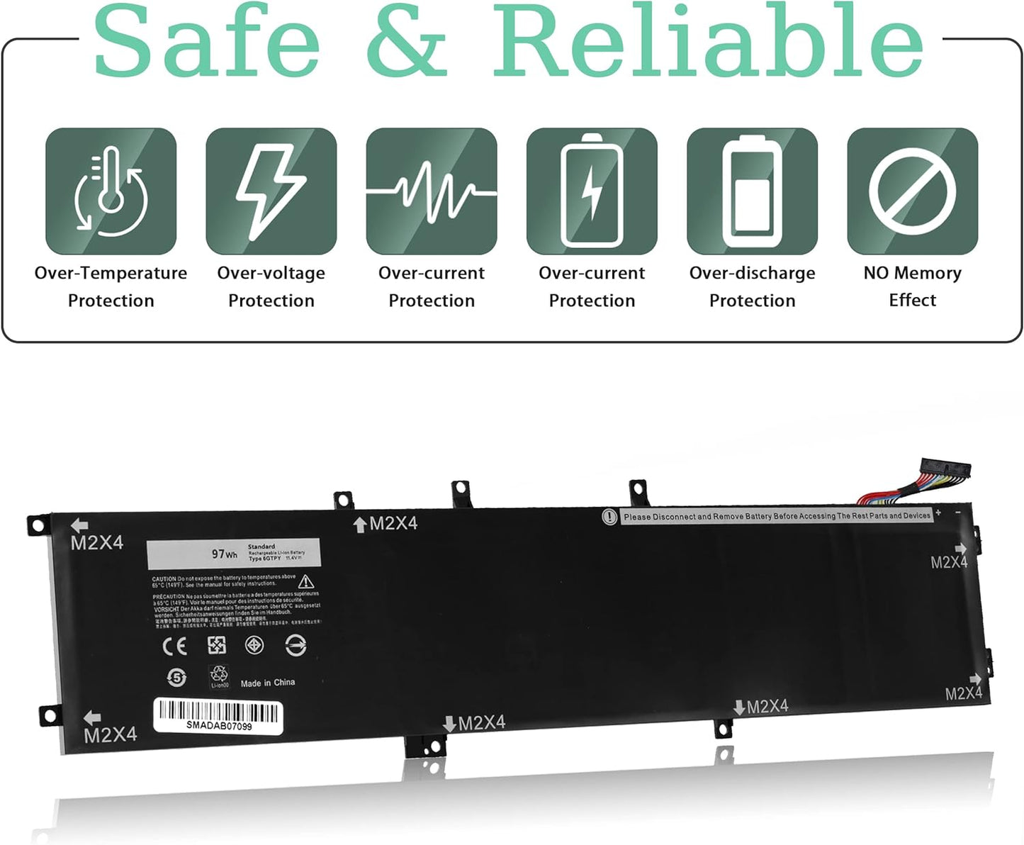 Battery Dell XPS 15 9560 9570 7590 6 Cell