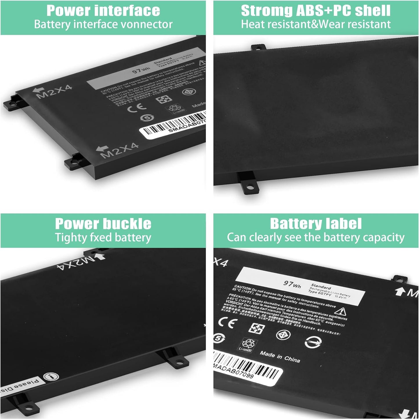 Battery Dell XPS 15 9560 9570 7590 6 Cell