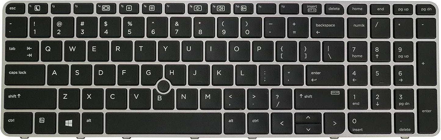 HP EliteBook 850 G3 G4 755 G3 G4 Keyboard US Silver Frame  Backlight