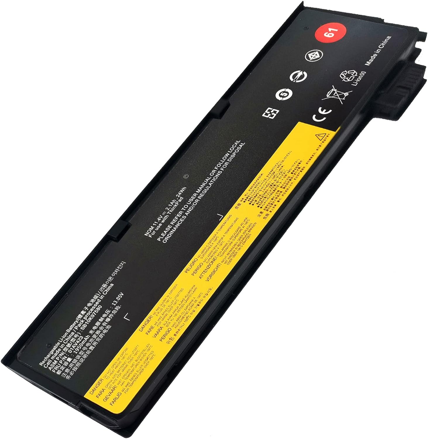 Replacement Internal Battery For Lenovo ThinkPad T470 T480 T570 T580 P52s - 24Wh (Part 01AV421/01AV489)